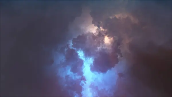Renderelés Villámcsapás Fényhatások Felhők Mennydörgő Felhők Villámlásokkal Rossz Idő — Stock Fotó