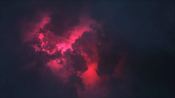 三维渲染雷击和云层中的光效 雷雨中闪烁着闪电 恶劣天气 — 图库照片