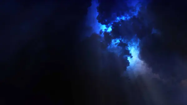 Återgivning Blixtnedslag Och Ljuseffekter Moln Thunderclouds Med Ljusa Blixtar Blixtar — Stockfoto