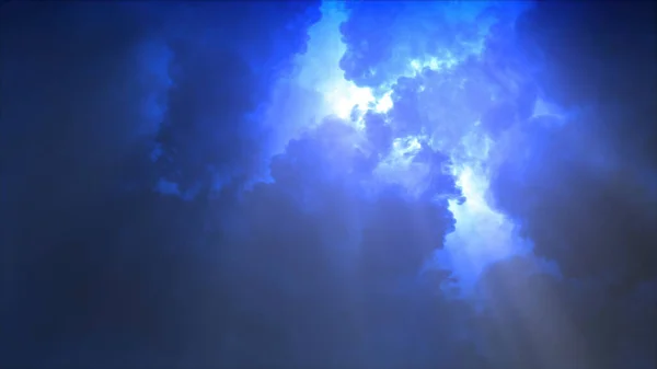 Απόδοση Του Κεραυνού Και Εφέ Φωτός Στα Σύννεφα Θάντερνέφη Φωτεινές — Φωτογραφία Αρχείου