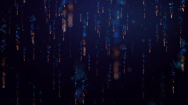 Parlak renkli parçacıklar halinde konfeti zarif bir şekilde iniyor ve havada dönüyor. Neşeli ve şık bir sunum için de ideal bir arka plan. Döngülü