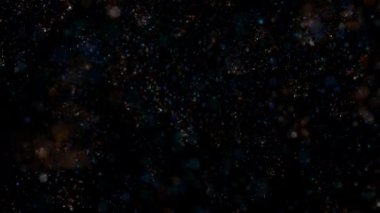 Parlak renkli parçacıklar halinde konfeti zarif bir şekilde iniyor ve havada dönüyor. Neşeli ve şık bir sunum için ideal bir arka plan.