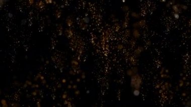 Parlak renkli parçacıklar halinde konfeti zarif bir şekilde iniyor ve havada dönüyor. Neşeli ve şık bir sunum için ideal bir arka plan.