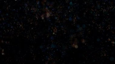 Parlak renkli parçacıklar halinde konfeti zarif bir şekilde iniyor ve havada dönüyor. Neşeli ve şık bir sunum için de ideal bir arka plan. Döngülü