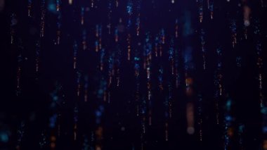 Parlak renkli parçacıklar halinde konfeti zarif bir şekilde iniyor ve havada dönüyor. Neşeli ve şık bir sunum için ideal bir arka plan.