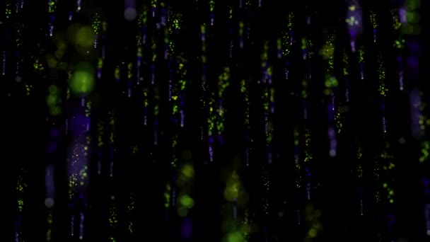 Los Confeti Colores Brillantes Forma Partículas Descienden Elegantemente Girando Aire — Vídeos de Stock