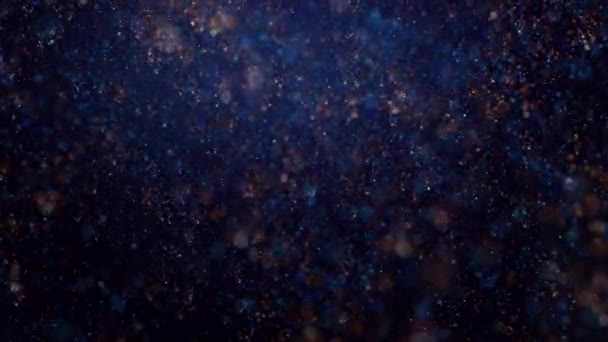 Confete Brilhantemente Colorido Forma Partículas Elegantemente Desce Girando Fundo Festivo — Vídeo de Stock