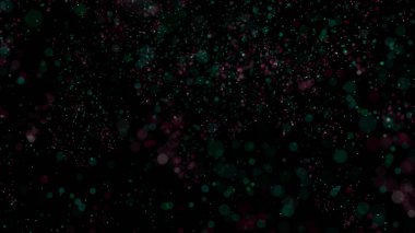 Parlak renkli parçacık konfetisinin 3 boyutlu yansıması zarif bir şekilde yere iner ve havada döner. Parlak ve şık bir sunum için de uygun ideal bir şenlik arka planı.