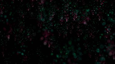 Parlak renkli parçacık konfetisinin 3 boyutlu yansıması zarif bir şekilde yere iner ve havada döner. Parlak ve şık bir sunum için de uygun ideal bir şenlik arka planı.