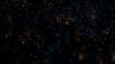 Parlak renkli parçacık konfetisinin 3 boyutlu yansıması zarif bir şekilde yere iner ve havada döner. Parlak ve şık bir sunum için de uygun ideal bir şenlik arka planı.