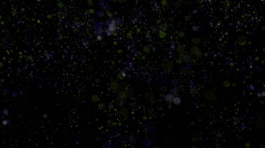 Parlak renkli parçacık konfetisinin 3 boyutlu yansıması zarif bir şekilde yere iner ve havada döner. Parlak ve şık bir sunum için de uygun ideal bir şenlik arka planı.