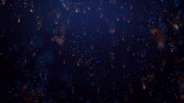 Parlak renkli parçacık konfetisinin 3 boyutlu yansıması zarif bir şekilde yere iner ve havada döner. Parlak ve şık bir sunum için de uygun ideal bir şenlik arka planı.