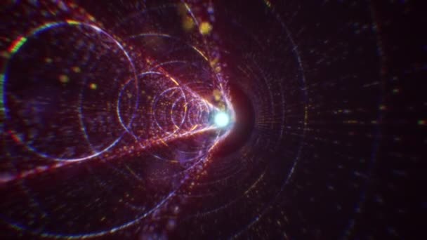 Abstrakter Digitaler Tunnel Cyberspace Der Aus Teilchen Besteht Virtueller Raum — Stockvideo