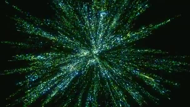 Абстрактная Объемная Структура Ярких Частиц Тёмном Фоне Художественный Объект Форме — стоковое видео