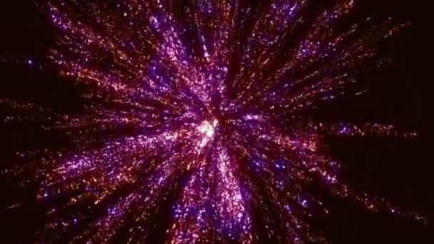 Αφηρημένη Ογκομετρική Δομή Των Φωτεινών Σωματιδίων Σκοτεινό Φόντο Σχεδιαστής Αντικείμενο — Αρχείο Βίντεο
