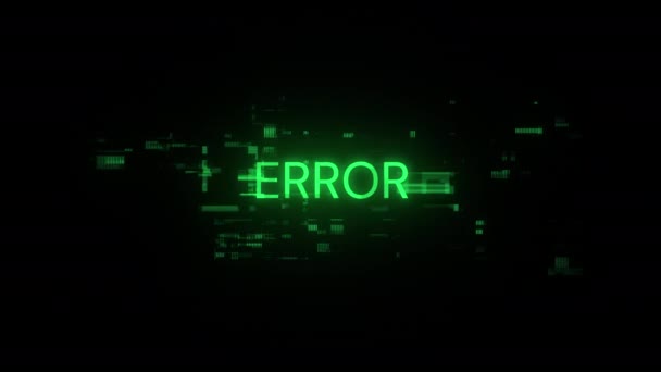 Texto Erro Com Efeitos Tela Falhas Tecnológicas Falha Tela Espetacular — Vídeo de Stock