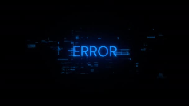 Fehlertext Mit Screeneffekten Von Technologischem Versagen Spektakuläre Bildschirm Panne Mit — Stockvideo