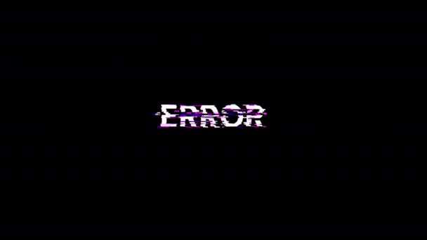 Error Text Screen Effects Technological Failures Spectacular Screen Glitch Various — Stock Video