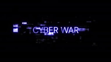 Teknolojik arızaların ekran etkilerine sahip siber savaş metni. Çeşitli parazitlerle muhteşem ekran arızası. Döngülü