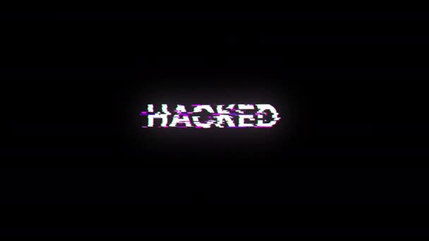 Texto Hackeado Con Efectos Pantalla Fallas Tecnológicas Glitch Pantalla Espectacular — Vídeos de Stock