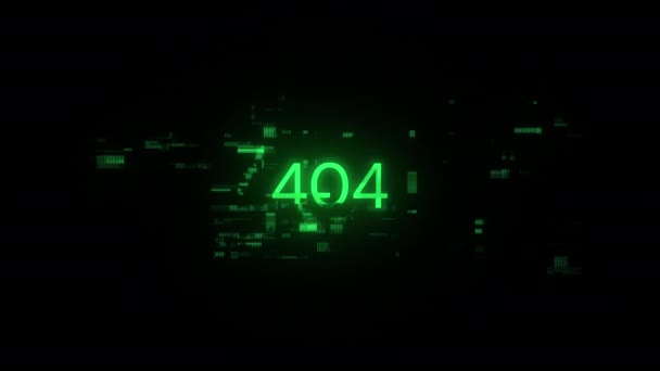 Помилка 404 Текст Екранними Ефектами Технологічних Збоїв Ефектна Глюк Екрану — стокове відео
