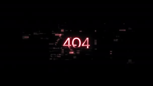 Teknolojik Arızaların Ekran Efektleriyle Birlikte 404 Metni Çeşitli Parazitlerle Muhteşem — Stok video