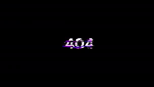 기술적 실패의 효과가있는 404 텍스트 간섭의 종류를 경이로운 스크린 Glitch — 비디오