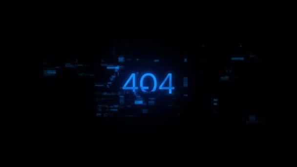 기술적 실패의 효과가있는 404 텍스트 간섭의 종류를 경이로운 스크린 반복된 — 비디오