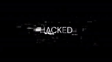 Teknolojik arızaların ekran efektleri ile hacklenmiş metin. Çeşitli parazitlerle muhteşem ekran arızası. Döngülü