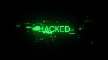 Teknolojik arızaların ekran efektleri ile hacklenmiş metin. Çeşitli parazitlerle muhteşem ekran arızası. Döngülü