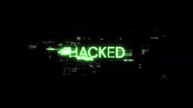 Teknolojik arızaların ekran efektleri ile hacklenmiş metin. Çeşitli parazitlerle muhteşem ekran arızası. Döngülü