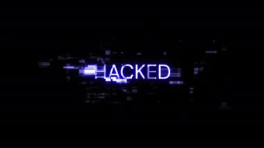 Teknolojik arızaların ekran efektleri ile hacklenmiş metin. Çeşitli parazitlerle muhteşem ekran arızası. Döngülü