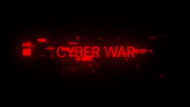 Cyber Háború Szöveg Képernyő Hatások Technológiai Hibák Látványos Képernyőhiba Különböző — Stock videók
