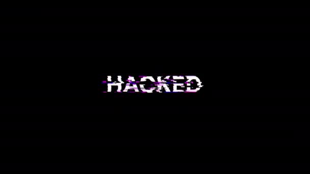 Texto Hackeado Con Efectos Pantalla Fallas Tecnológicas Glitch Pantalla Espectacular — Vídeos de Stock