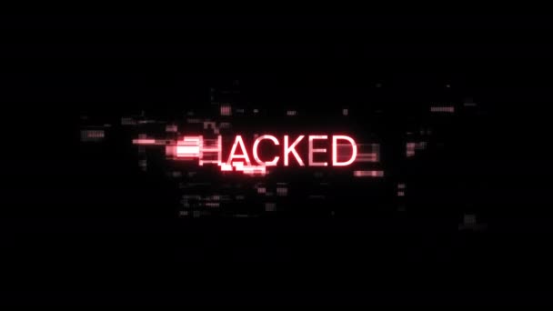 Texto Hackeado Con Efectos Pantalla Fallas Tecnológicas Glitch Pantalla Espectacular — Vídeo de stock