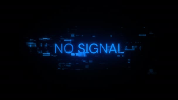 Kein Signaltext Mit Bildschirmeffekten Technologischer Ausfälle Spektakuläre Bildschirm Panne Mit — Stockvideo