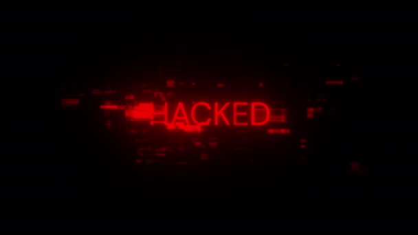 Testo Hackerato Con Effetti Sullo Schermo Guasti Tecnologici Spettacolare Guasto — Video Stock