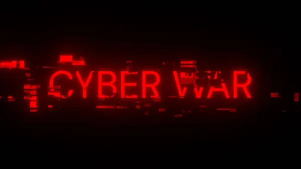 Rendu Texte Guerre Cybernétique Avec Des Effets Écran Défaillances Technologiques — Photo