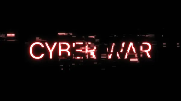 Rendering Cyberkrig Text Med Skärmeffekter Tekniska Misslyckanden Spektakulärt Skärmglapp Med — Stockfoto