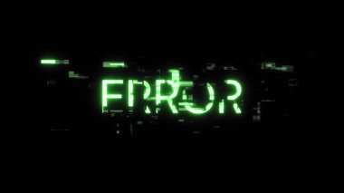 Teknolojik arızaların ekran efektleriyle birlikte 3D metin oluşturuluyor. Çeşitli parazitlerle muhteşem ekran arızası