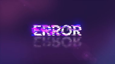 Teknolojik arızaların ekran efektleriyle birlikte 3D metin oluşturuluyor. Çeşitli parazitlerle muhteşem ekran arızası