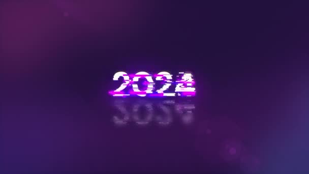 2024 Текст Екранними Ефектами Технологічних Збоїв Ефектна Глюк Екрану Різними — стокове відео