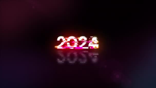2024 Текст Екранними Ефектами Технологічних Збоїв Ефектна Глюк Екрану Різними — стокове відео