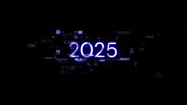 Teknolojik Arızaların Ekran Efektleri Içeren 2025 Metin Çeşitli Parazitlerle Muhteşem — Stok video