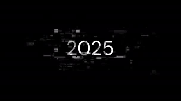 2025 Texto Con Efectos Pantalla Fallos Tecnológicos Glitch Pantalla Espectacular — Vídeos de Stock