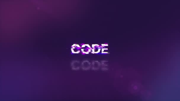 Code Text Screen Effects Technological Failures Spectacular Screen Glitch Various — Stock Video