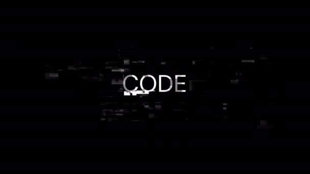 Code Text Screen Effects Technological Failures Spectacular Screen Glitch Various — Stock Video