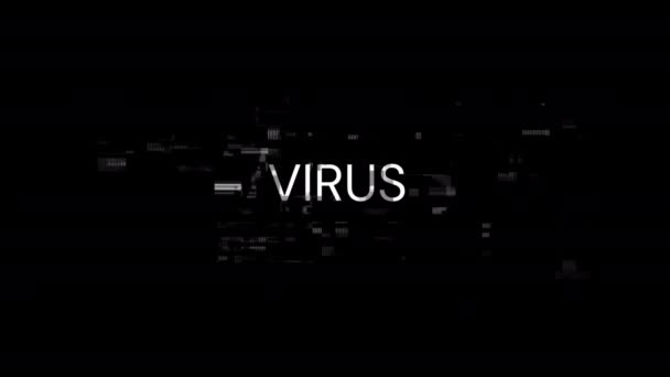 Texte Virus Avec Des Effets Écran Défaillances Technologiques Problème Écran — Video