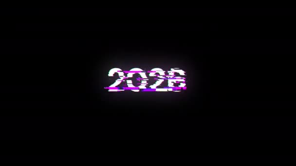 2026 Teks Dengan Efek Layar Kegagalan Teknologi Glitch Layar Spektakuler — Stok Video