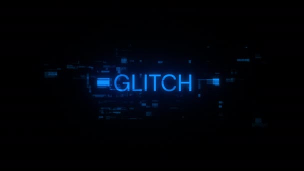 Glitch Text Med Skärmeffekter Tekniska Fel Spektakulärt Skärmglapp Med Olika — Stockvideo